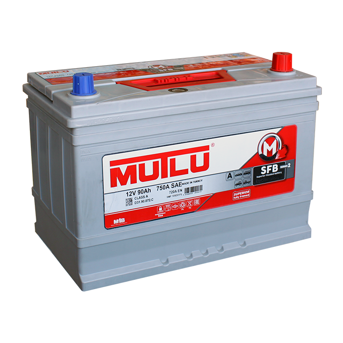 Аккумулятор Mutlu SFB M2 90Ah 720A, Asia  306x175x224 о.п (-+),  105D31FL с нижним бортиком